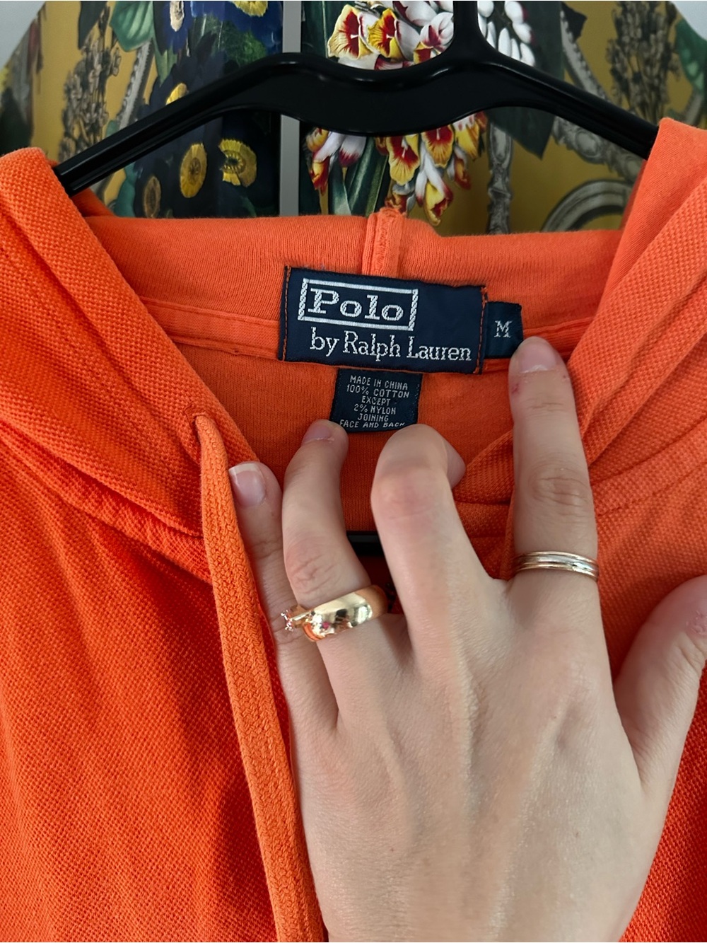 Polo by Ralph Lauren Orange Zip-Up Hoodie Medium M - Picture 3 of 4